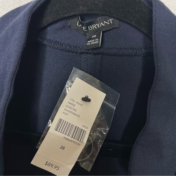 LANE BRYANT / navy blue military style open front blazer jacket / 28 - Picture 4 of 6